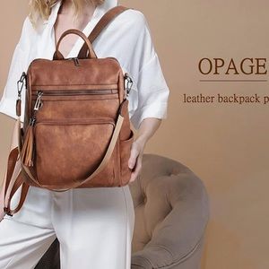 Opage brown backpack purse-new
